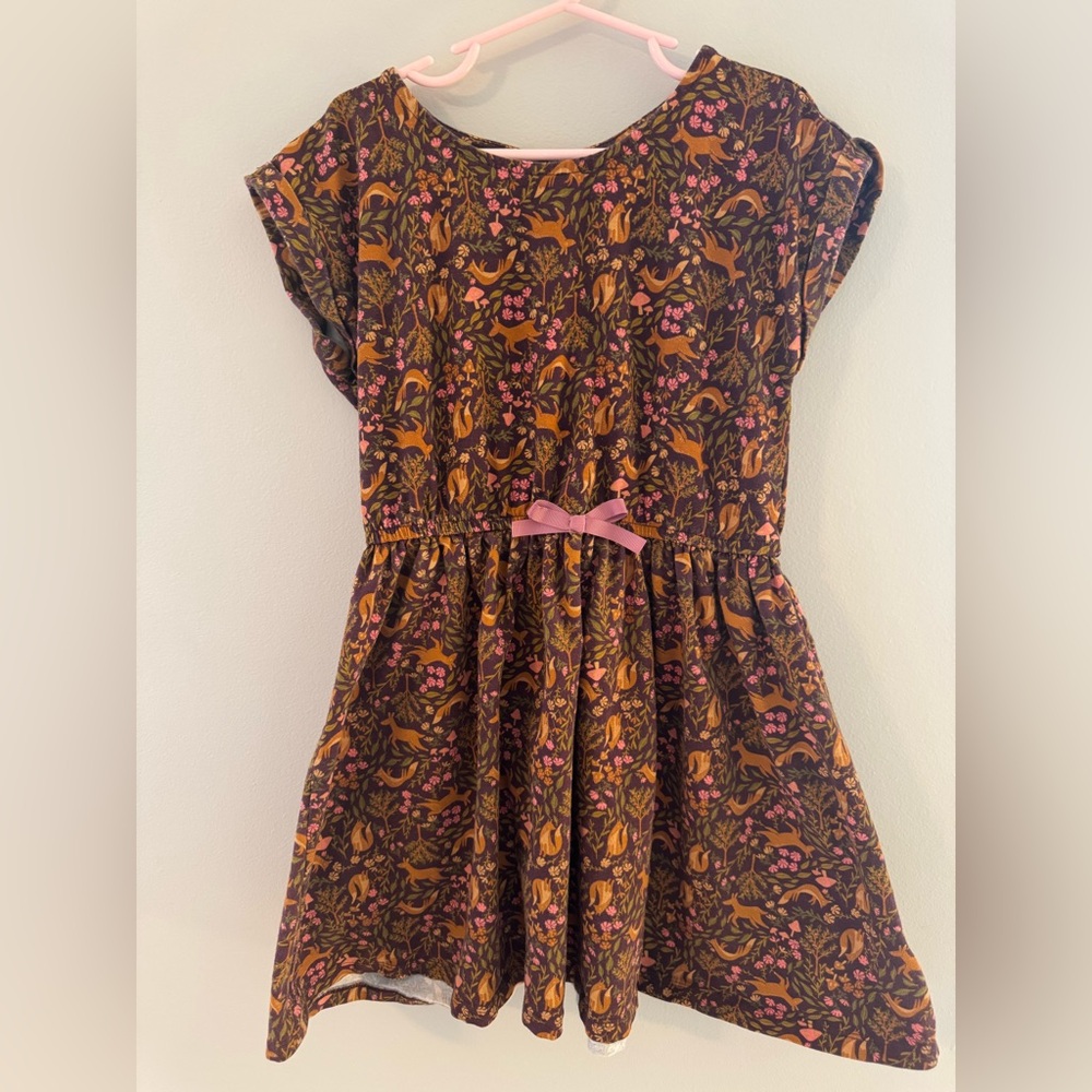 Cynthia Rowley Brown and Pink Woodsy Design Kids Dress